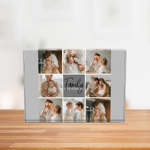 Family Collage Photo & Personalised Grey Gift
