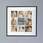 Family Collage Photo & Personalised Grey Gift Poster<br><div class="desc">Family Collage Photo & Personalised Grey Gift</div>