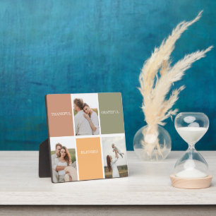 Family Collage Photo   Thankful Blessed Grateful Plaque
