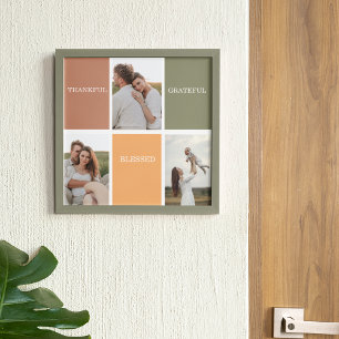 Family Collage Photo   Thankful Blessed Grateful Poster