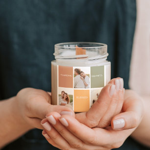 Family Collage Photo   Thankful Blessed Grateful Square Sticker