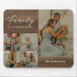 Family Collage Rustic Modern Personalised Mousepad<br><div class="desc">Personalised photo gift designed by Berry Berry Sweet. Visit our site at www.berryberrysweet.com for modern stationery and custom gifts.</div>