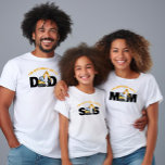 Family Construction Birthday Mum Dad Sister T-Shirt<br><div class="desc">Birthday Construction Backhoe tractor Family t-shirts or select sweatshirts with family member's name "Mum" "Dad", "Sis", "Bro". Select the shirt size the style of shirt for each member of your family. Change the letters for each order. This one is for "DAD". To make more changes go to Personalise this template....</div>
