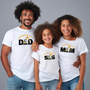 Family Construction Birthday Mum Dad Sister T-Shirt