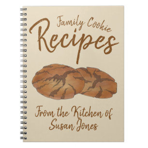 Family Cookie Recipes Personalised Gingersnap Notebook