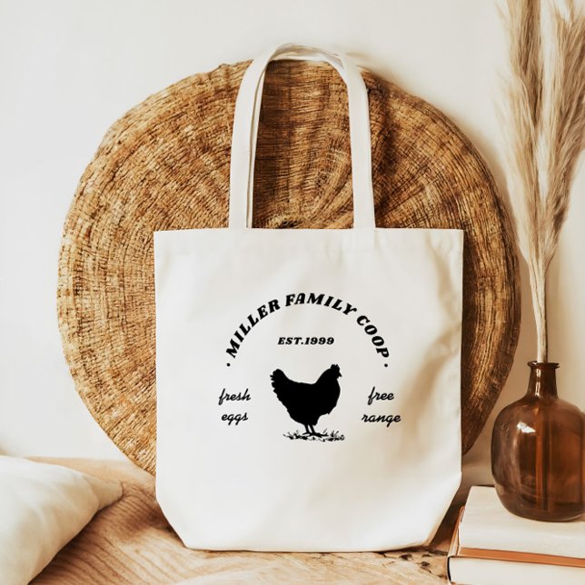 Family Coop Happy Hen Farmhouse Tote Bag (Creator Uploaded)