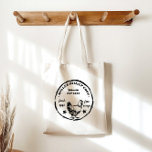 Family Coop Happy Hen Monogram Tote Bag<br><div class="desc">Rustic farmhouse logo for your small business,  personalise it with your own custom information and pair it with other matching items in our store.</div>