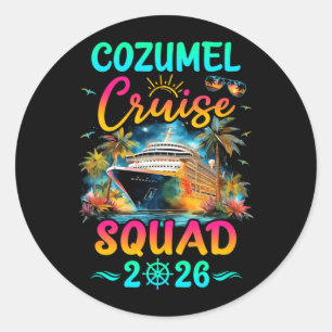 Family Cozumel Cruise Squad 2026 Summer Vacation Classic Round Sticker