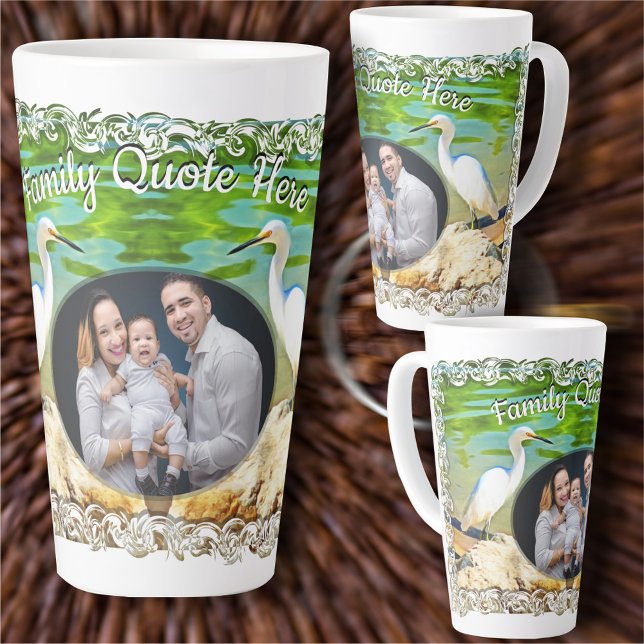 Family Crane On The Mismaloya River 0335 Latte Mug (Creator Uploaded)