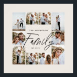 Family cream elegant modern minimal photo collage poster<br><div class="desc">Family script elegant modern minimal black and cream personalised photo collage simple clean lines family gift print.</div>