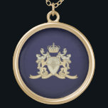 Family Crest Gold Plated Necklace<br><div class="desc">The Family Crest Gold Plated Necklace is fully customisable and unique to wear for any occasions. Designed by Norman.R.</div>