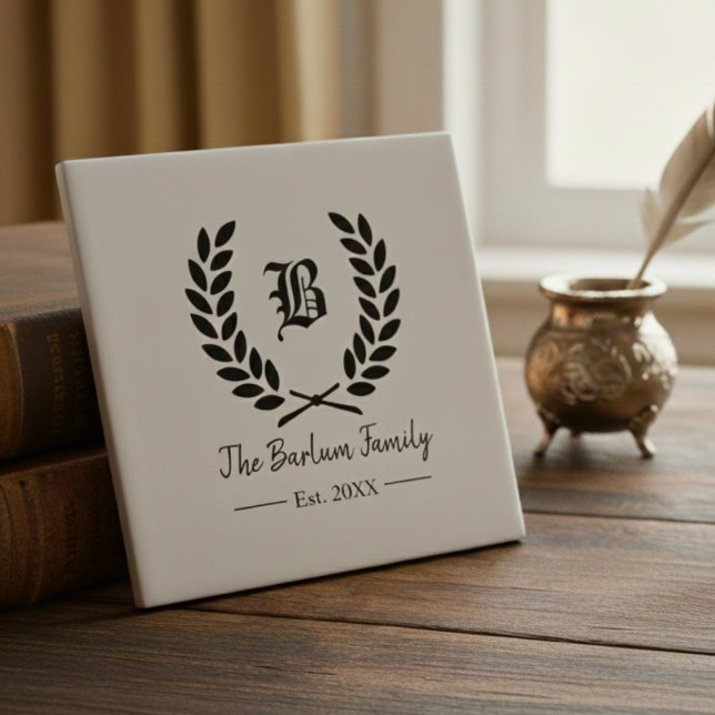 Family Crest Monogram Ceramic Tile (Family Crest Monogram Ceramic Tile)