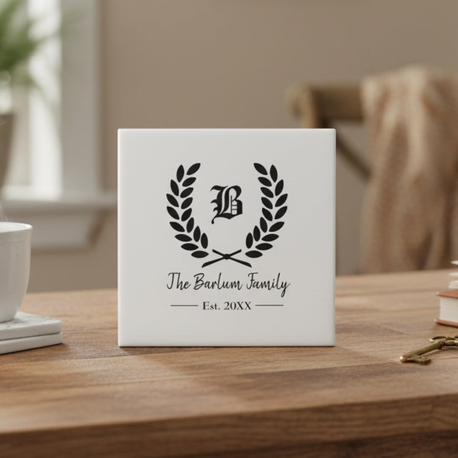 Family Crest Monogram Ceramic Tile (Family Crest Monogram Ceramic Tile)