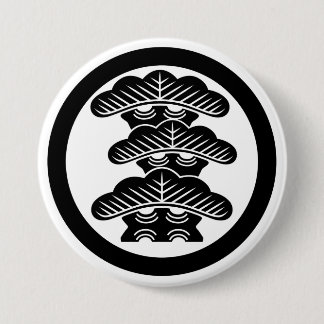 [Family Crest] Right-align 3tier pine tree w/round 7.5 Cm Round Badge