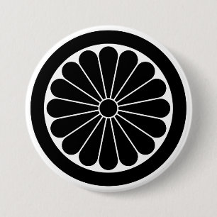 [Family Crests] 16 petals chrysanthemum with round 7.5 Cm Round Badge