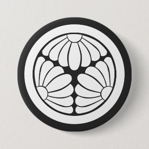 [Family Crests] A circle in 3 chrysanthemum flower 7.5 Cm Round Badge