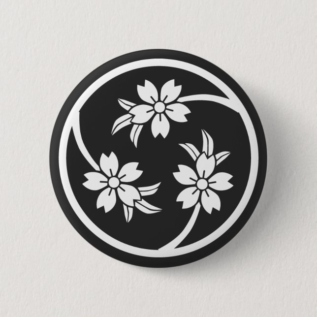 [Family Crests] Cherry tree 6 Cm Round Badge (Front)
