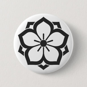 [Family Crests] Flowers 6 Cm Round Badge