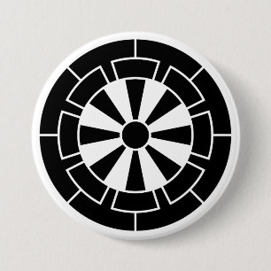 [Family Crests] Genji clan wheel 7.5 Cm Round Badge