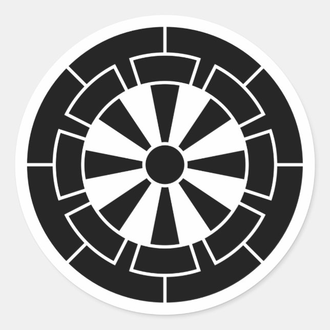 [Family Crests] Genji clan wheel Classic Round Sticker (Front)