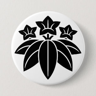 [Family Crests] Gentian Flowers and Bamboo 7.5 Cm Round Badge