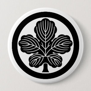 [Family Crests] Kaji leaf with circle 10 Cm Round Badge