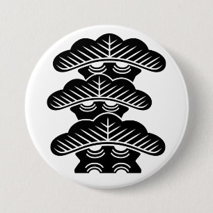 [Family Crests] Left-aligned 3tiered pine trees 7.5 Cm Round Badge