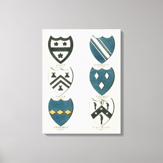 Family Crests of Various English Houses Canvas Print (Front)