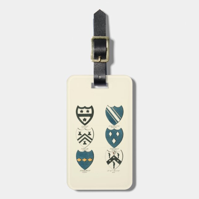 Family Crests of Various English Houses Luggage Tag (Front Vertical)