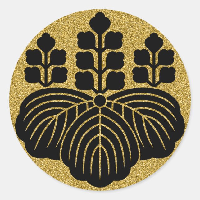 [Family Crests] Paulownia 5-7kiri  Classic Round Sticker (Front)