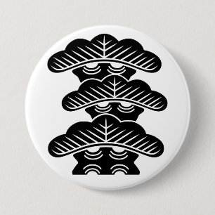[Family Crests] Right-aligned 3tiered pine trees 7.5 Cm Round Badge