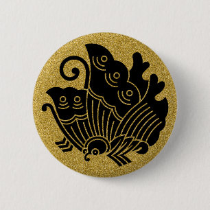 [Family Crests] Swallowtail butterfly 6 Cm Round Badge