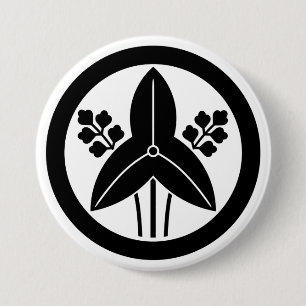 [Family Crests] Threeleaf arrowhead with round 7.5 Cm Round Badge