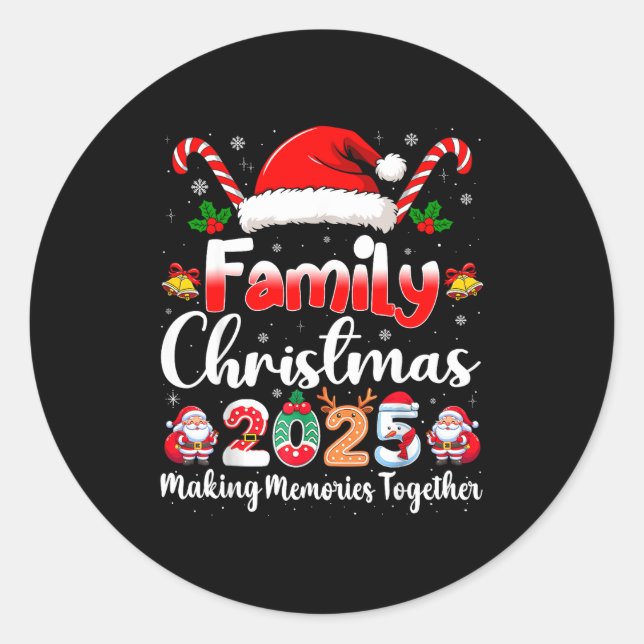 Family Crew Christmas Squad 2025 Funny Xmas Matchi Classic Round Sticker (Front)