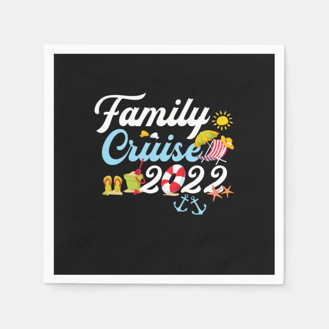 Family Cruise 2022 Matching Family Vacation Party Napkin (Front)