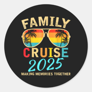 Family Cruise 2025 Beach Matching Summer Vacation  Classic Round Sticker