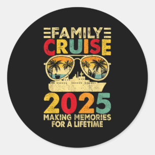 Family Cruise 2025 Family Matching Tee Summer Vaca Classic Round Sticker