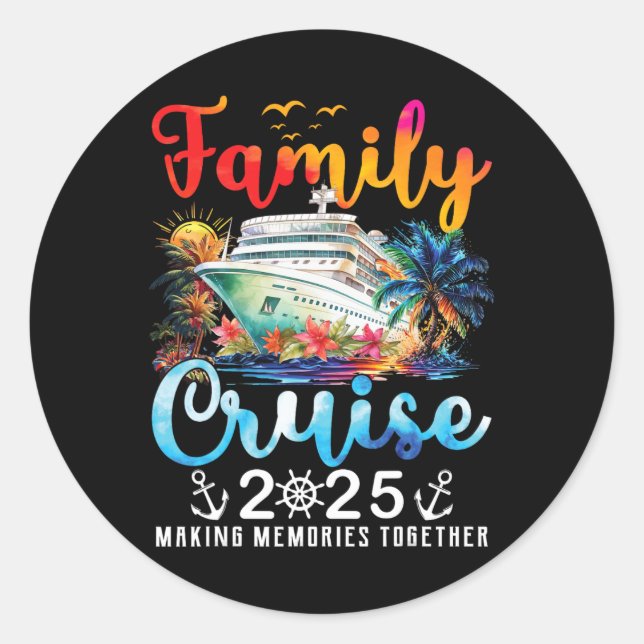Family Cruise 2025 Vacation Trip Family Matching C Classic Round Sticker (Front)