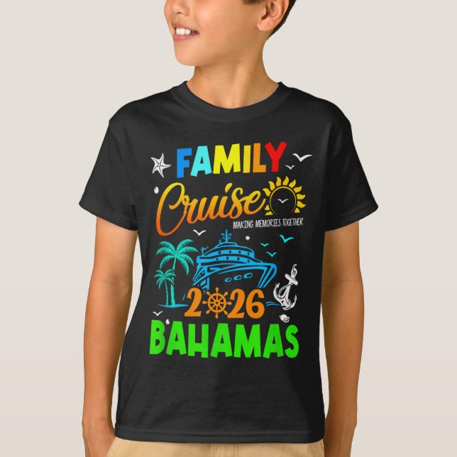 Family Cruise 2026 Bahamas Cruising Together Squad T-Shirt (Front)