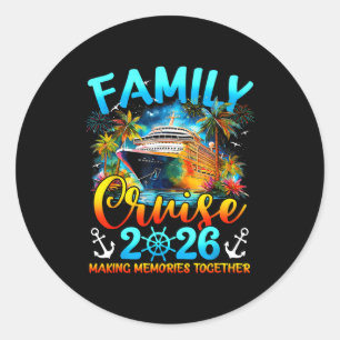 Family cruise 2026 cruising beach hawaii summer classic round sticker