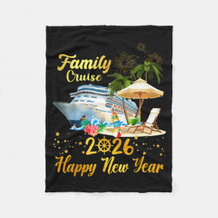 Family Cruise 2026 Happy New Year  Fleece Blanket