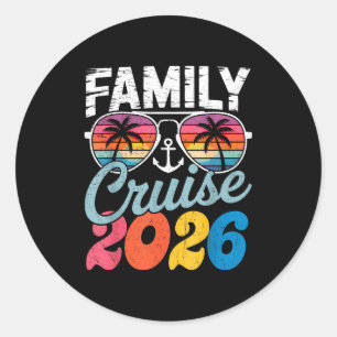 Family cruise 2026 summer vacation matching family classic round sticker