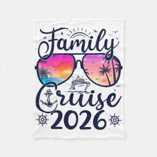 Family Cruise 2026 Summer Vacation Matching Family Fleece Blanket