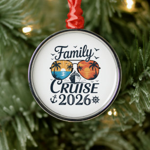 Family Cruise 2026 Summer Vacation Metal Tree Decoration