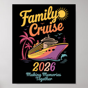 Family Cruise 2026 Tie Dye Family Matching Vacatio Poster