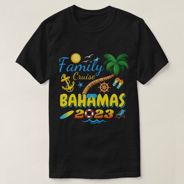 Family Cruise Bahamas 2023 Matching Group Summer V T-Shirt (Design Front)
