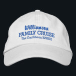 Family Cruise Baseball Cap Custom Location & Date<br><div class="desc">Cruise in style with this custom baseball cap featuring your own text.  Currently reads "Your Name" Family Cruise and the location and date of your cruise.  Easily change the text and hat colour. Great for those hot sunny days on the top deck!</div>