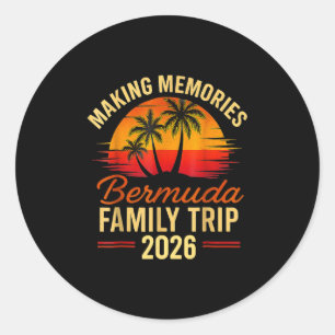 Family Cruise Bermuda 2026 Summer Matching Vacatio Classic Round Sticker