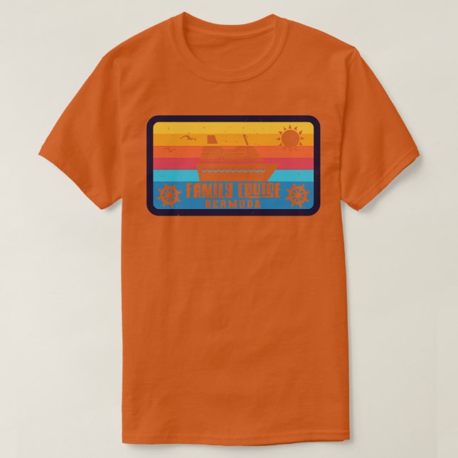 Family Cruise Bermuda Retro Style T-Shirt (Design Front)