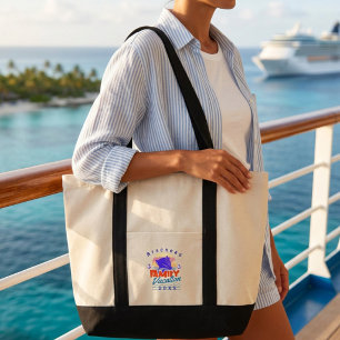Family CRUISE Blue/Orange Sunset PERSONALIZE Tote Bag